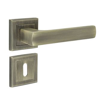 Set manere din aluminiu rosette usa interior satin-nichelat ff group 41037
