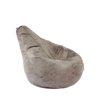 Fotoliu pufrelax mic copii, 4-14 ani, nirvana light, discover gray, husa detasabila textila, umplut cu perle polistiren