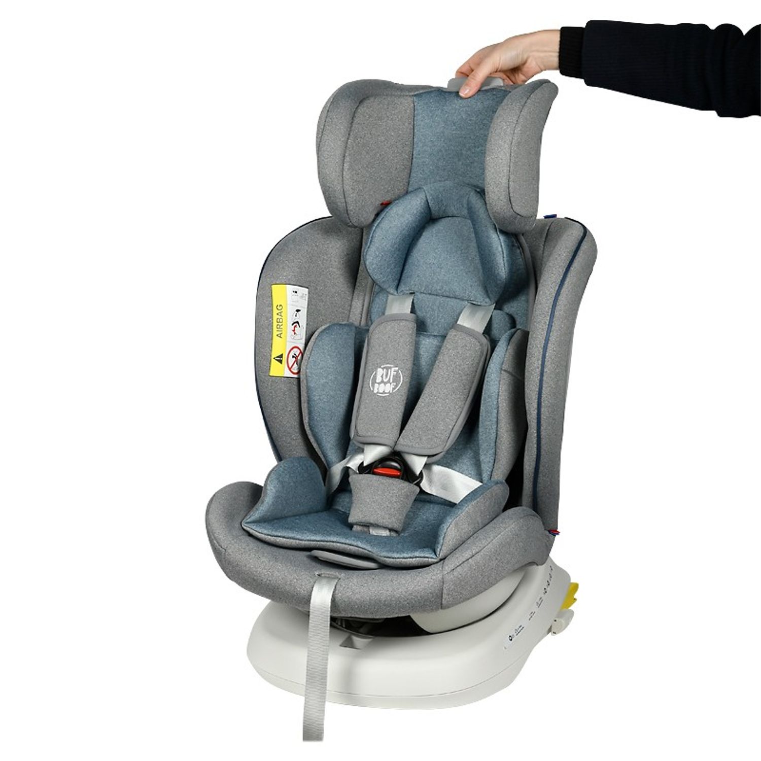 Scaun Auto Tweety Plus DELUXE BUF BOOF Light Blue cu Isofix rotativ 360 grade 0 36 kg fotografia produsului View 3 L