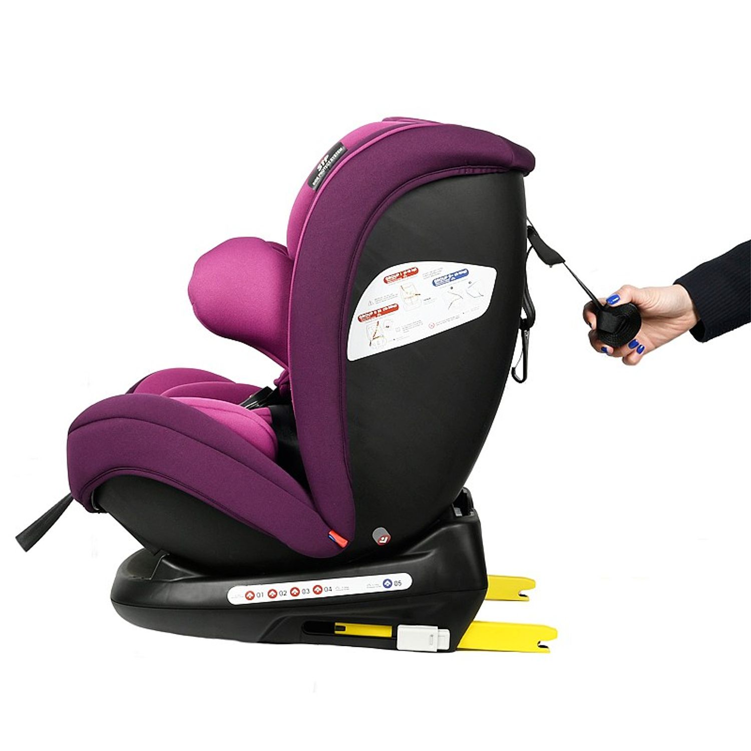 Scaun auto Mos Martin BUF BOOF cu ISOFIX Purple 137 grade pozitie somn 0-36 kg fotografia produsului View 3 L