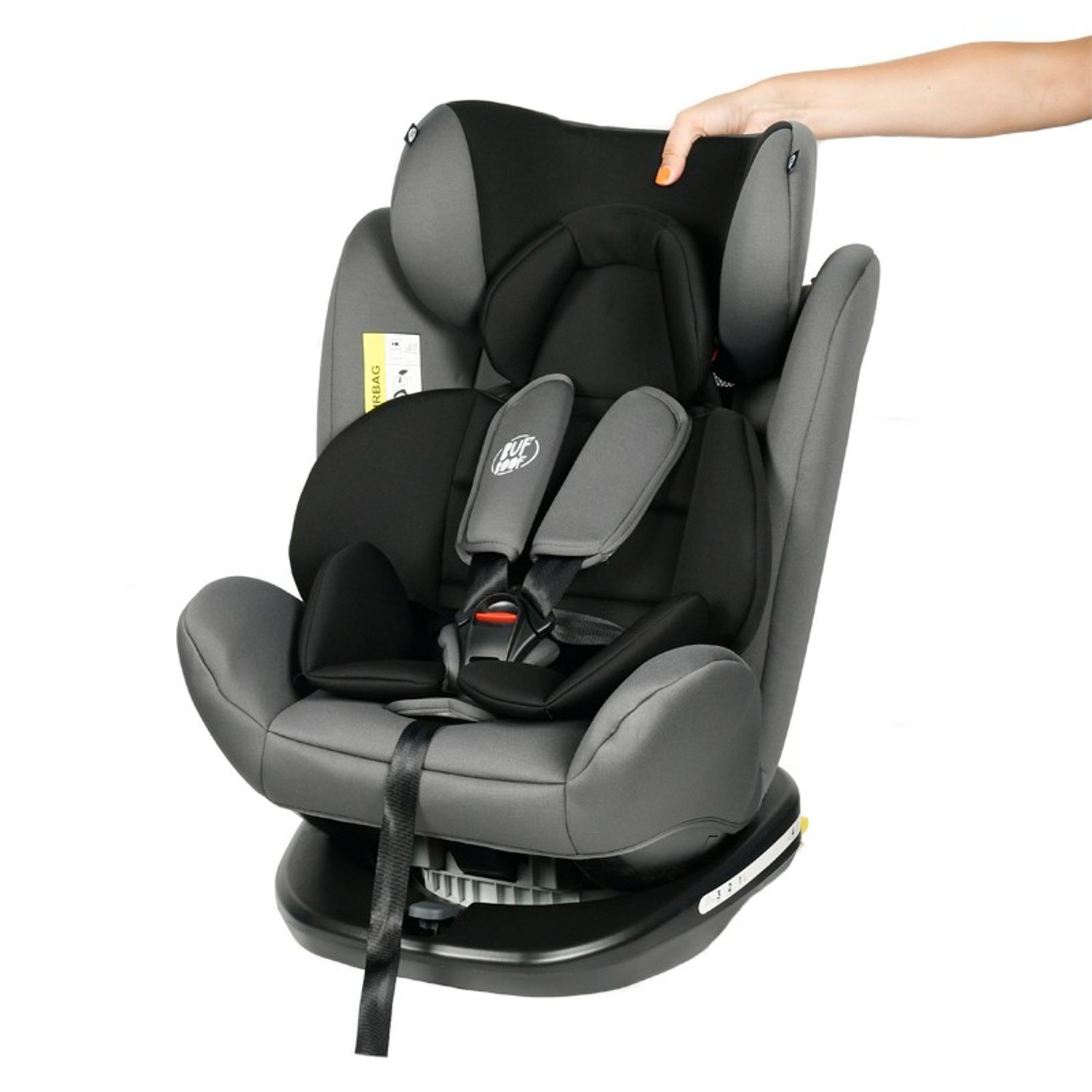 Scaun Auto Tweety Grey cu Isofix rotativ 360 grade BUF BOOF 0 36 kg baza neagra fotografia produsului View 3 L