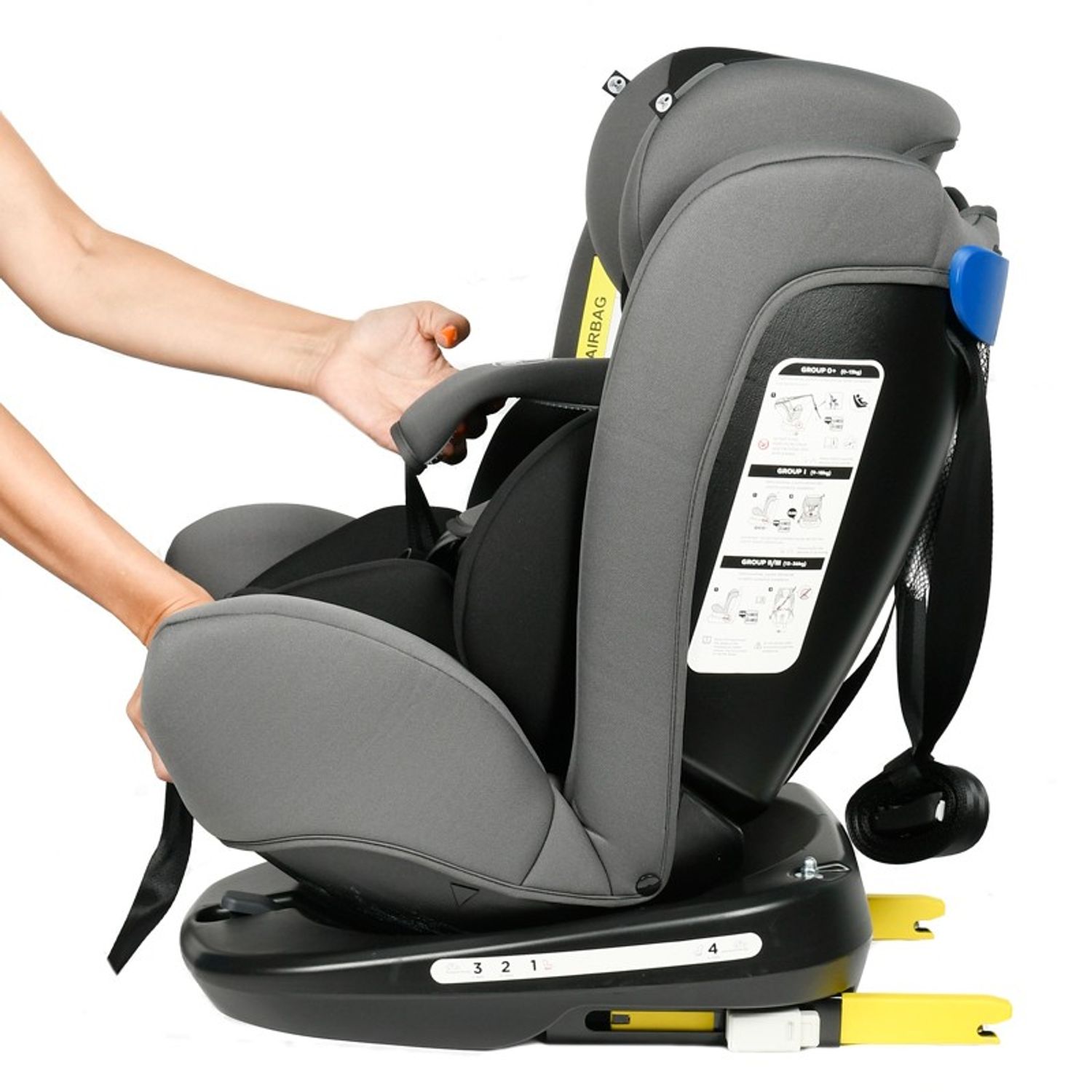 Scaun Auto Tweety Grey cu Isofix rotativ 360 grade BUF BOOF 0 36 kg baza neagra fotografia produsului View 7 L