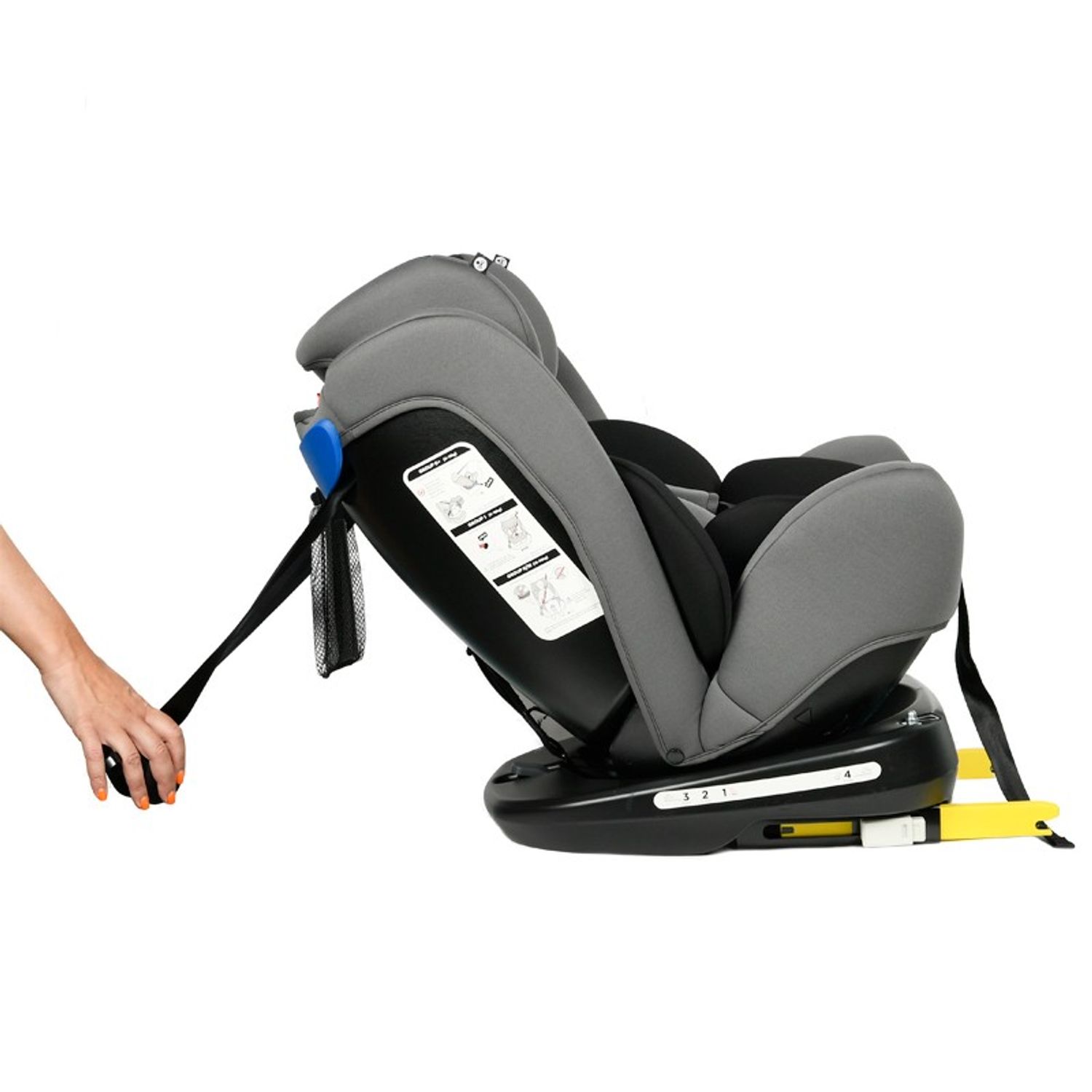 Scaun Auto Tweety Grey cu Isofix rotativ 360 grade BUF BOOF 0 36 kg baza neagra fotografia produsului View 5 L