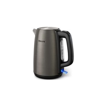 Fierbator electric philips hd9352/80 daily collection, indicator luminos, 1.7l, 2200w, inox, gri/negru