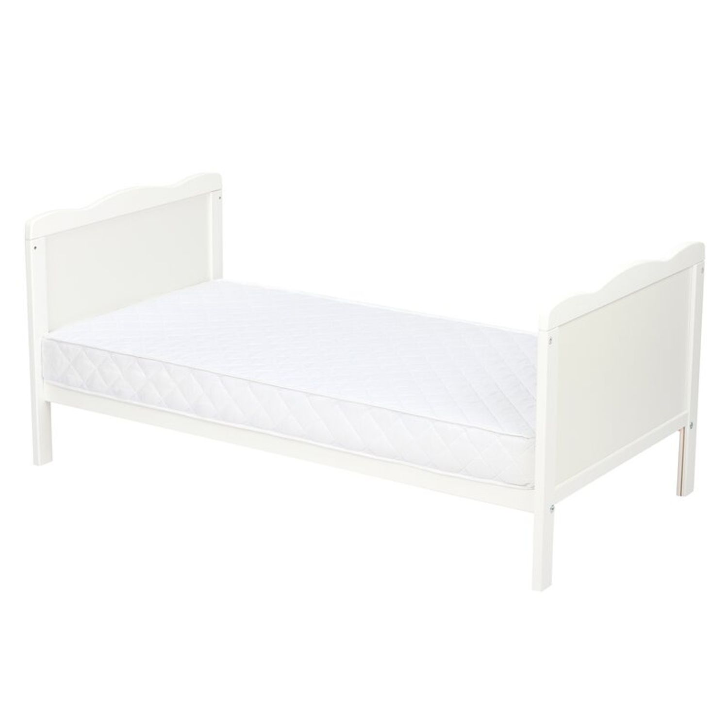 Qmini - Patut din lemn Julia 120x60 cm, multifunctional, Alb fotografia produsului View 6 L