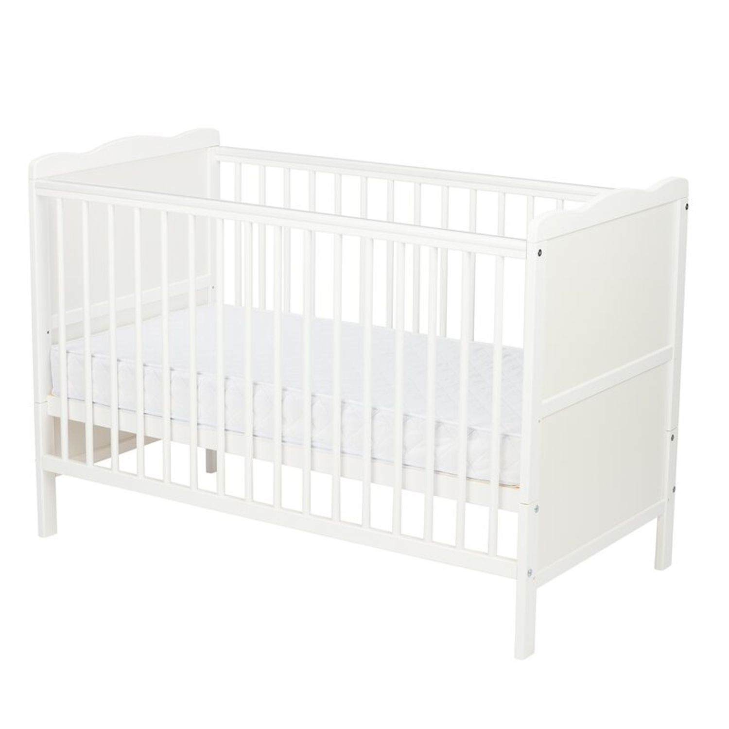 Qmini - Patut din lemn Julia 120x60 cm, multifunctional, Alb fotografia produsului View 3 L
