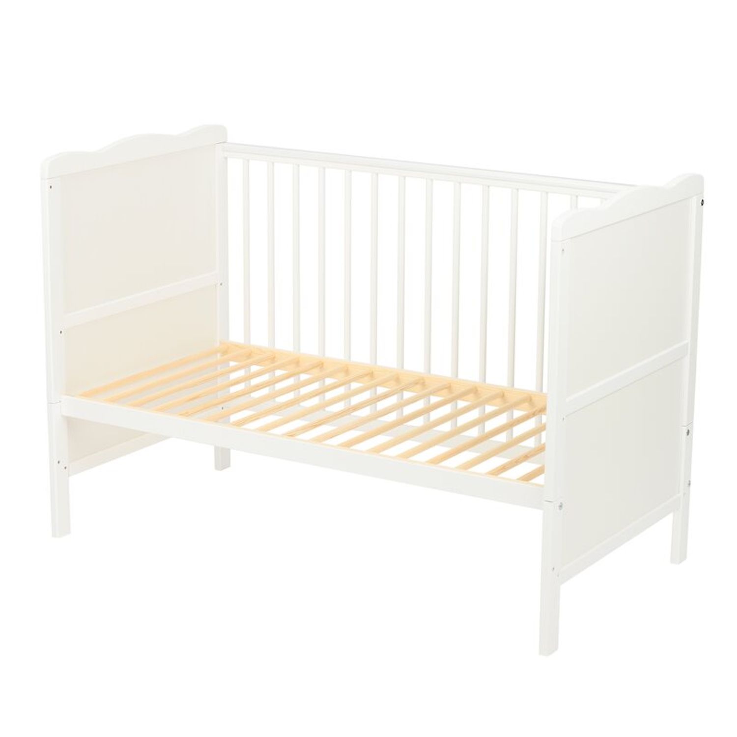 Qmini - Patut din lemn Julia 120x60 cm, multifunctional, Alb fotografia produsului View 8 L