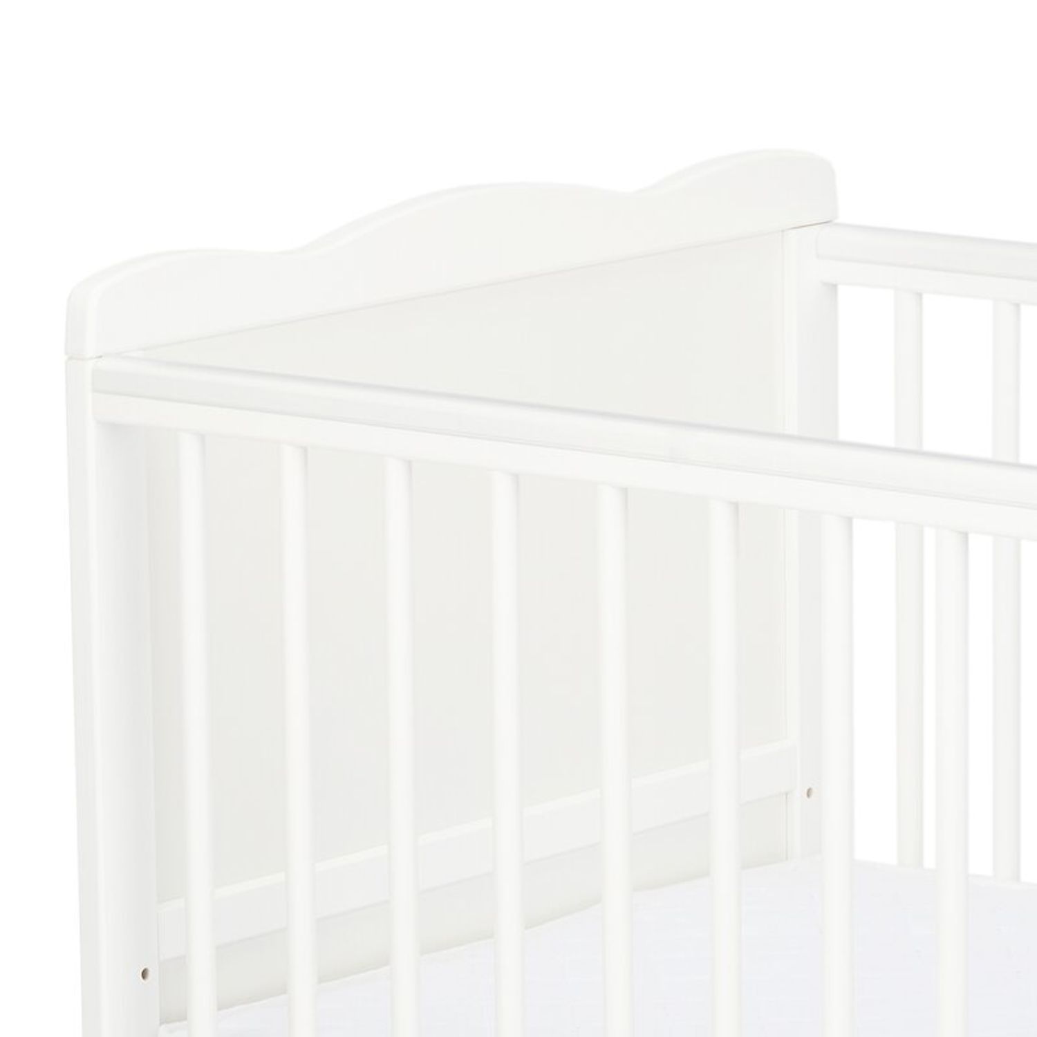 Qmini - Patut din lemn Julia 120x60 cm, multifunctional, Alb fotografia produsului View 9 L