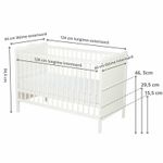 Qmini - Patut din lemn Julia 120x60 cm, multifunctional, Alb fotografia produsului View 2 S