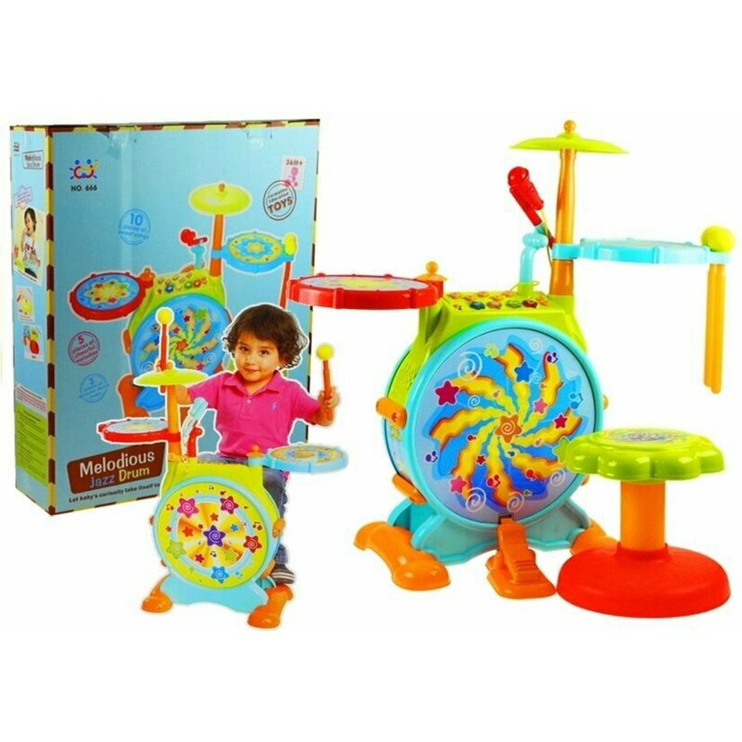 Lean Toys - Set tobe si microfon cu scaunel pentru copii fotografia produsului