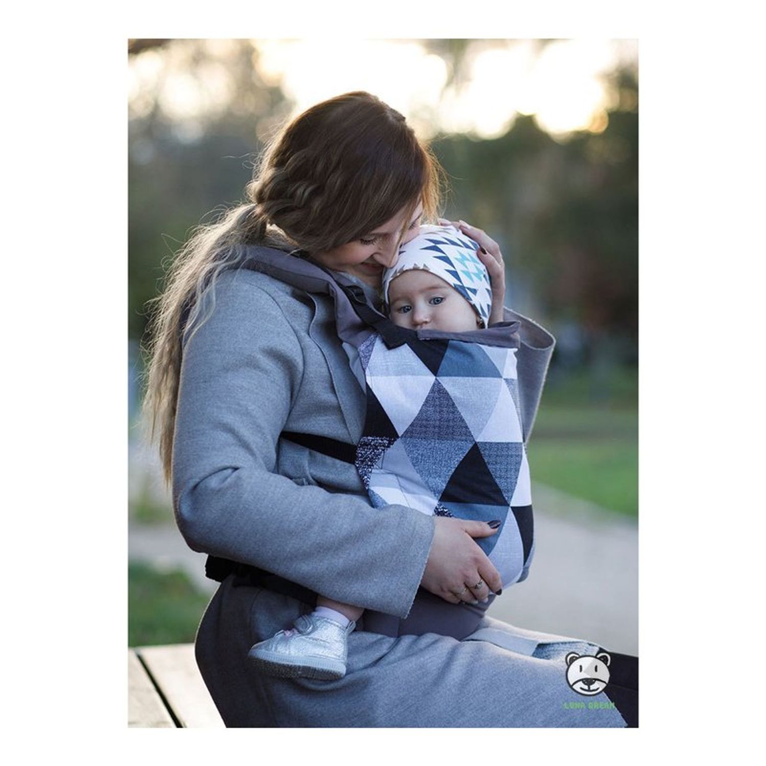Luna Dream - Marsupiu ergonomic 2 in 1, Big Grey Triangles fotografia produsului View 3 L