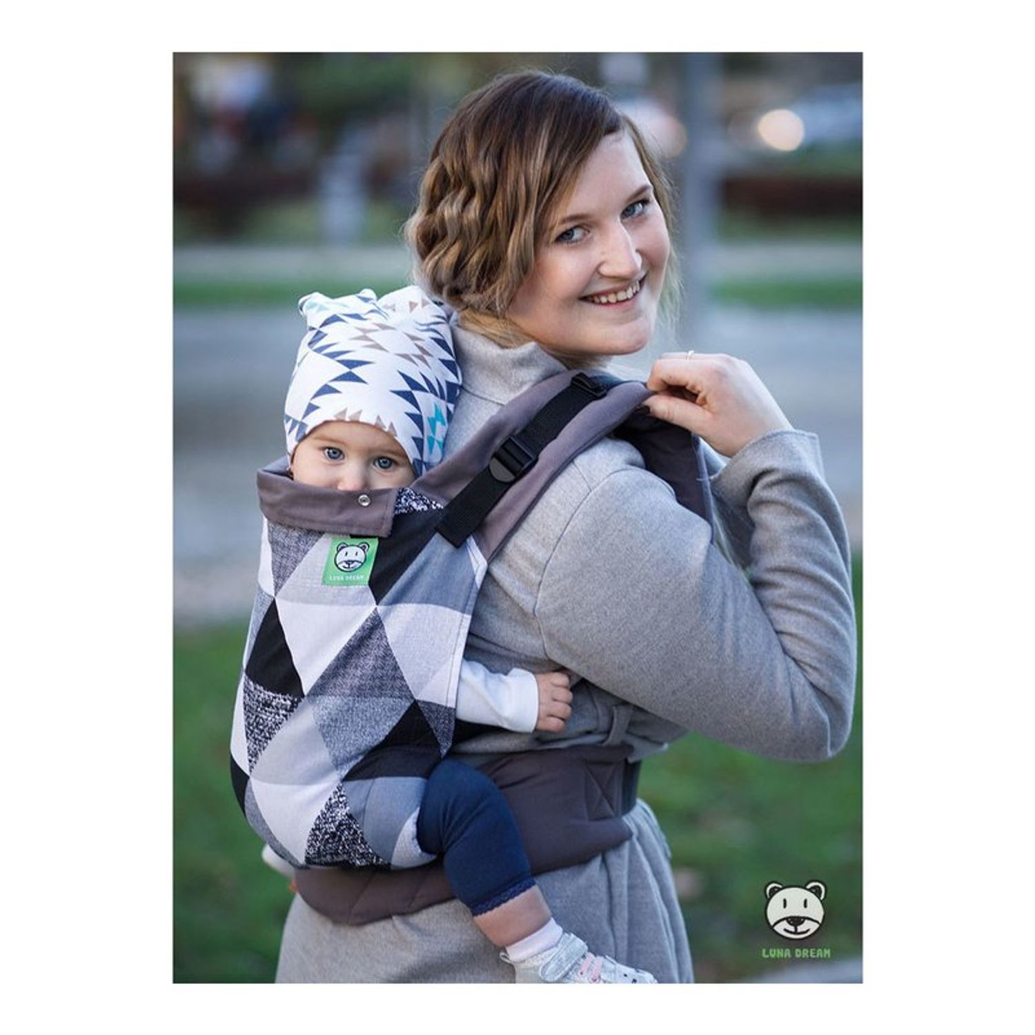Luna Dream - Marsupiu ergonomic 2 in 1, Big Grey Triangles fotografia produsului View 5 L