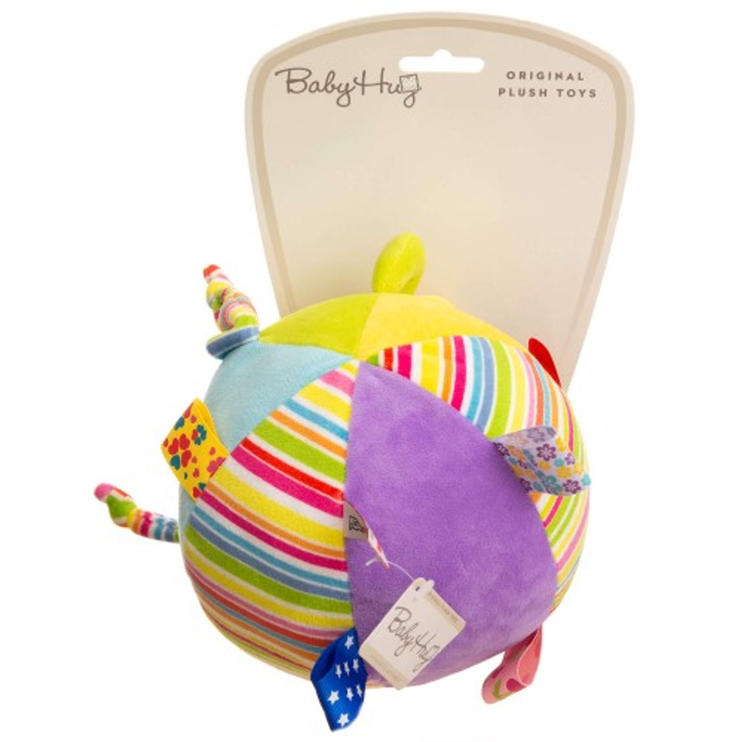 Baby Hug - Minge din plus multicolora cu clopotel fotografia produsului