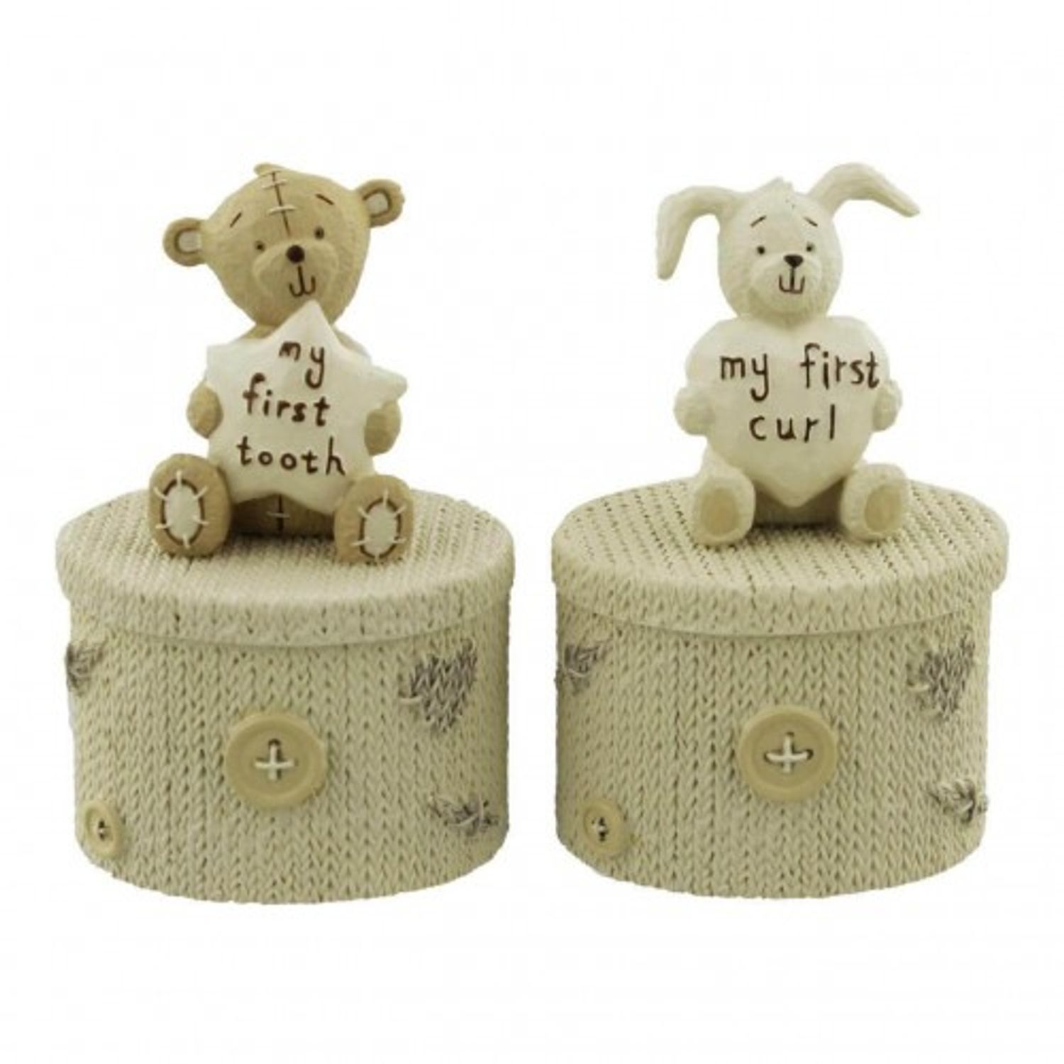 Button Corner - Set cutiuta prima suvita cu iepuras si primul dintisor cu ursulet fotografia produsului