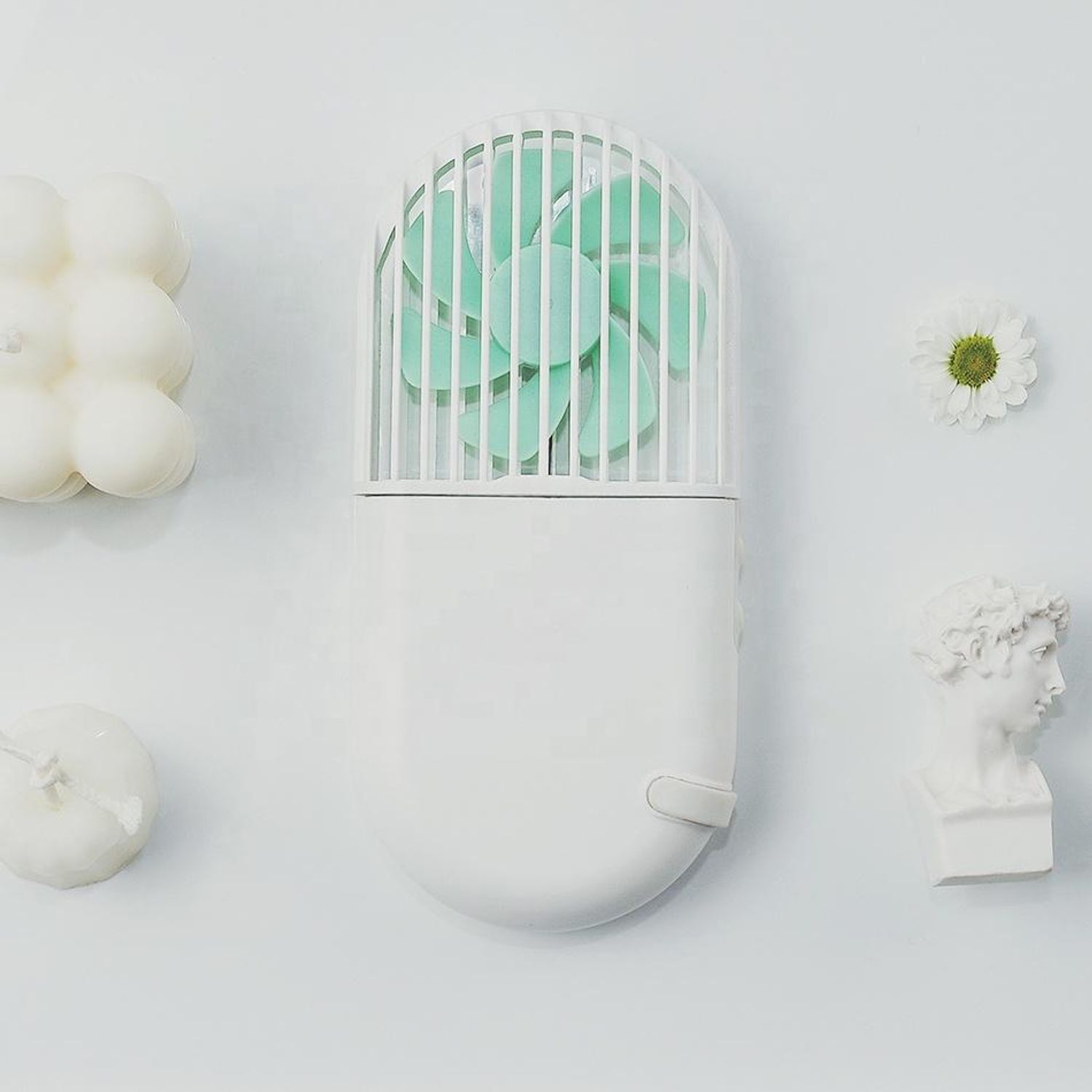 Mini Fan cu umidificare Alb/Verde fotografia produsului View 4 L
