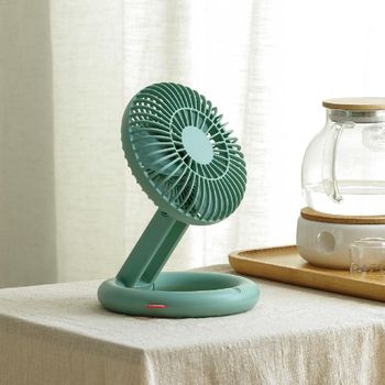 Ventilator birou, pliabil, verde