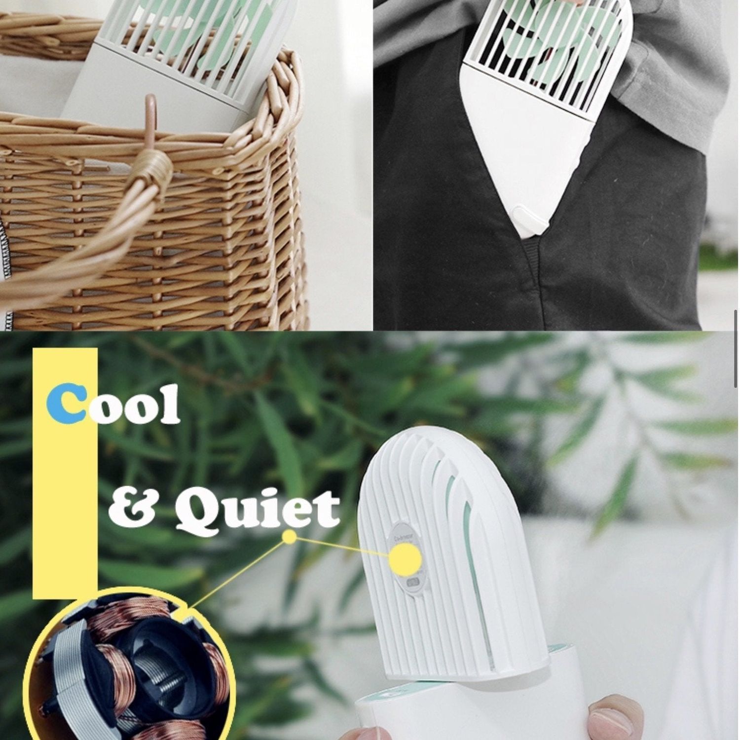 Mini Fan cu umidificare Alb/Verde fotografia produsului View 5 L