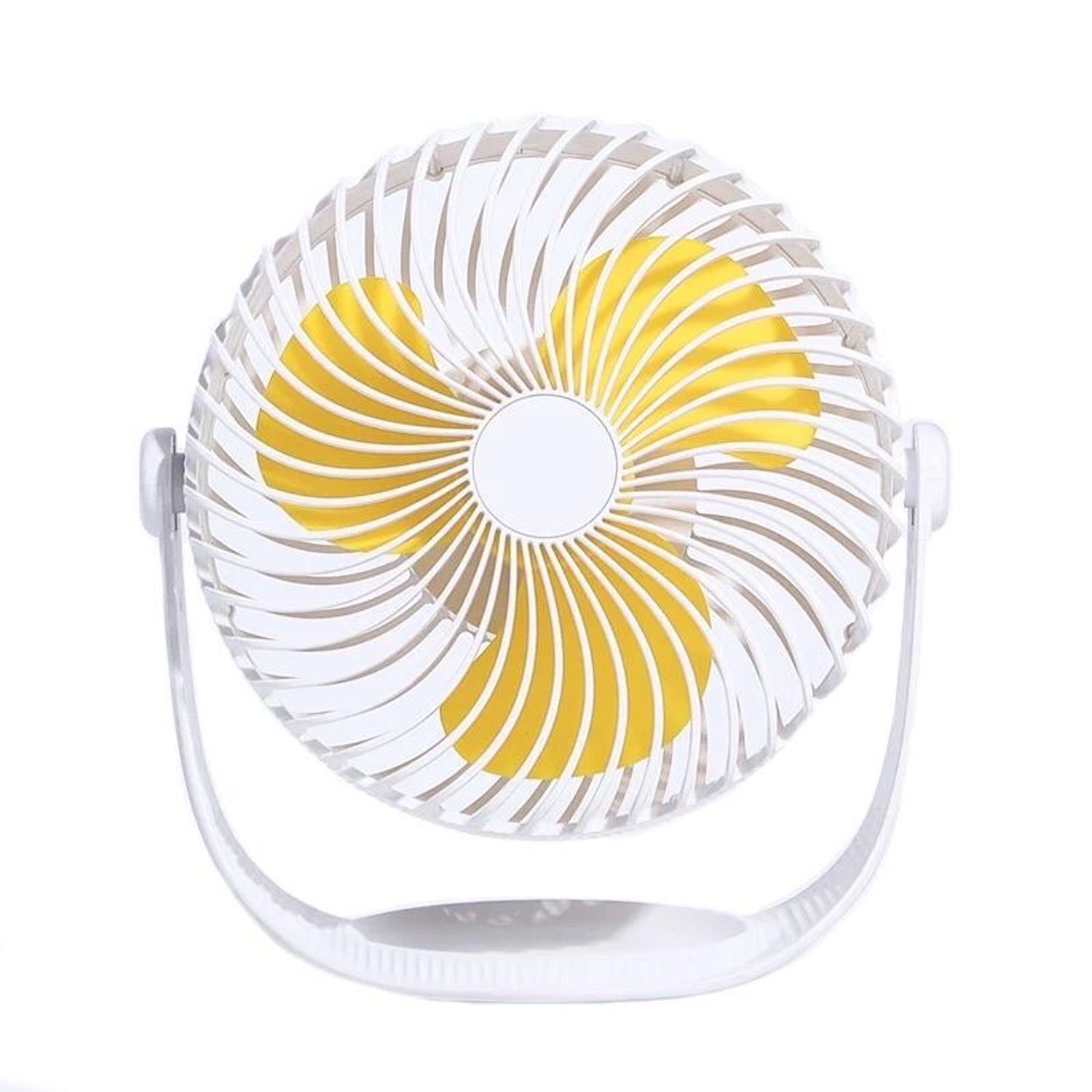 Mini Fan pentru birou USB Alb/Galben fotografia produsului
