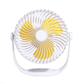 Mini fan pentru birou usb alb/galben