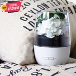 Difuzor Aromaterapie, 100ml, model cu flori, USB, Alb fotografia produsului View 3 S