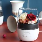 Difuzor Aromaterapie, 100ml, model cu flori, USB, Alb fotografia produsului
