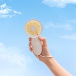 Mini Fan de mana Flower Alb/Galben fotografia produsului View 3 S
