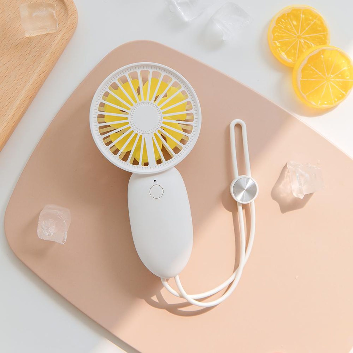 Mini Fan de mana Flower Alb/Galben fotografia produsului