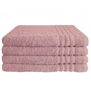 Set 4 prosoape quasar & co., model byrk, 100% bumbac, 500 g/mp, 50 x 100 cm, roz pudra