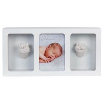 Kit amprenta bebe 3d manuta si piciorus cu rama foto bambino by juliana alba