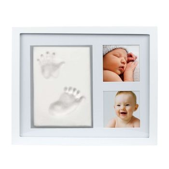 Kit amprenta mulaj bebe cu rama foto pentru 2 fotografii Pearhead alba elefant.ro imagine 2022