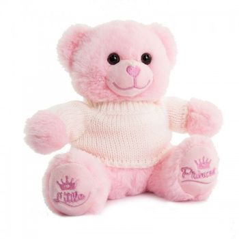 Ursulet de plus roz cu tricou si mesaj little princess