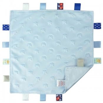 Mini paturica atasament taggies bleu cu stelute soft touch