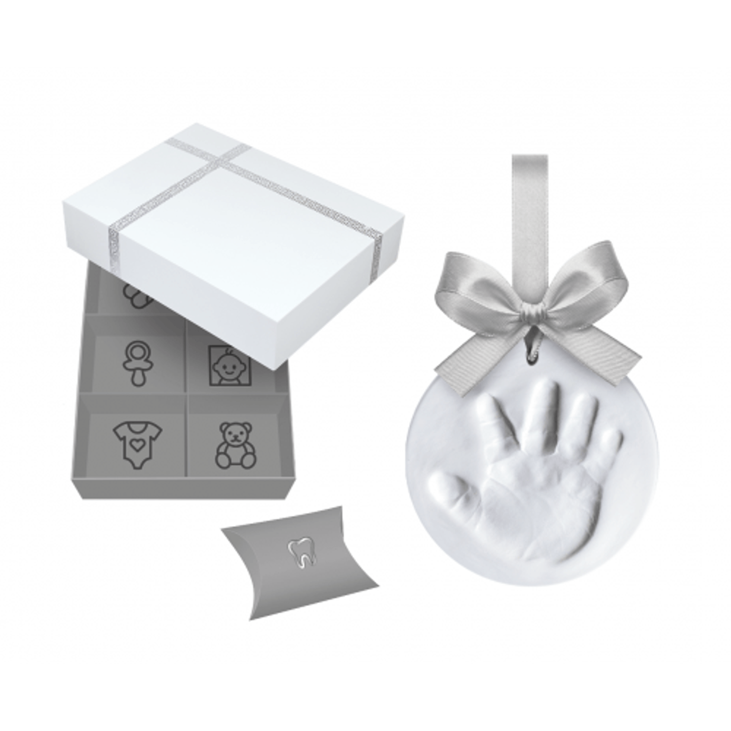Set cadou cutie amintiri si kit amprenta bebe fotografia produsului