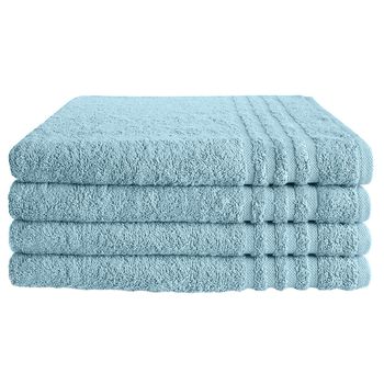 Set 4 prosoape quasar & co., model byrk, 100% bumbac, 500 g/mp, 50 x 100 cm, bleu