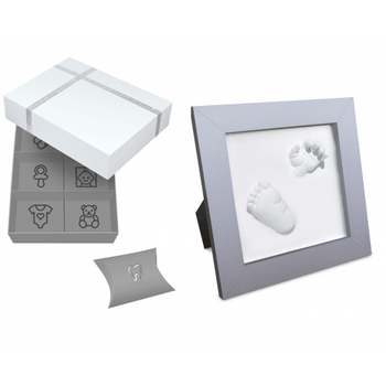 Set cadou cutie amintiri si kit rama cu amprenta bebe 3d