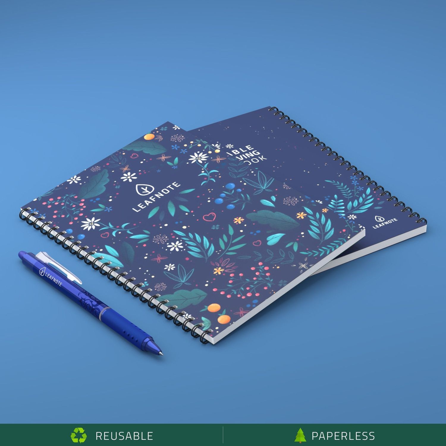 Caiet reutilizabil Leafnote Floral fotografia produsului View 5 L