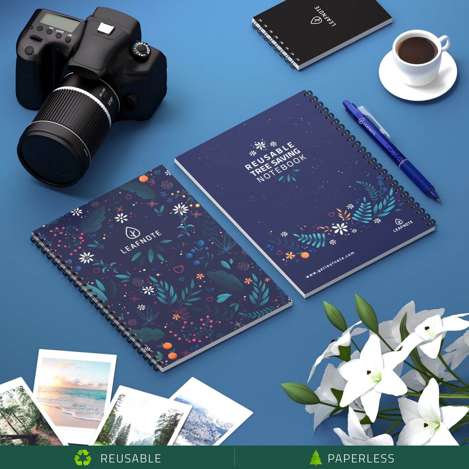 Caiet reutilizabil Leafnote Floral fotografia produsului View 6 L
