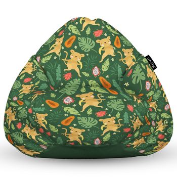 Fotoliu units puf (bean bag) tip para, impermeabil, cu maner, 80 x 90 x 68 cm, maimute