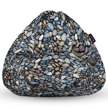 Fotoliu units puf (bean bag) tip para, impermeabil, cu maner, 80 x 90 x 68 cm, pietricele