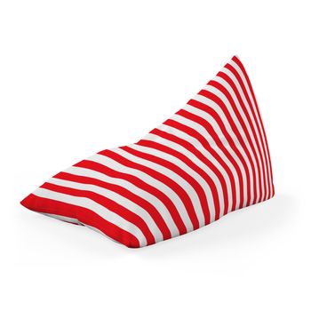 Fotoliu units puf (bean bag) tip lounge, impermeabil, cu maner, 155 x 83 x 65 cm, regular stripes, red