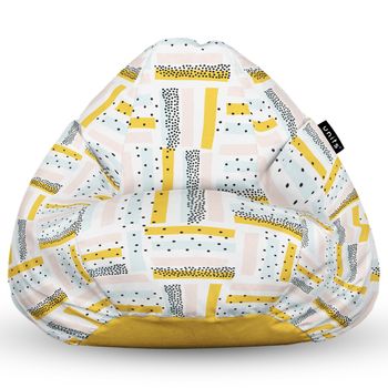 Fotoliu units puf (bean bag) tip para, impermeabil, cu maner, 80 x 90 x 68 cm, buline negre