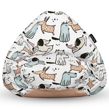 Fotoliu units puf (bean bag) tip para, impermeabil, cu maner, 80 x 90 x 68 cm, caini cuminti