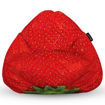 Fotoliu units puf (bean bag) tip para, impermeabil, cu maner, 80 x 90 x 68 cm, capsuna