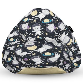 Fotoliu units puf (bean bag) tip para, impermeabil, cu maner, 80 x 90 x 68 cm, pisici in spatiu