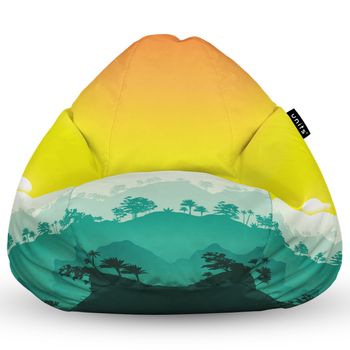 Fotoliu units puf (bean bag) tip para, impermeabil, cu maner, 80 x 90 x 68 cm, tropical