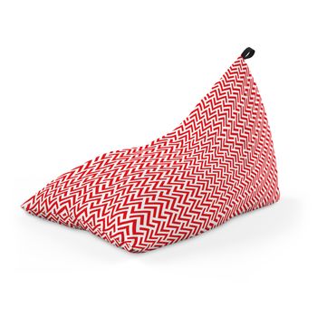 Fotoliu units puf (bean bag) tip lounge, impermeabil, cu maner, 155 x 83 x 65 cm, model rosu si alb