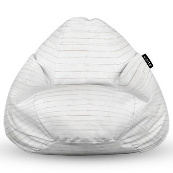 Fotoliu units puf (bean bag) tip para, impermeabil, cu maner, 80 x 90 x 68 cm, lemn alb
