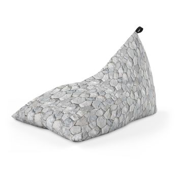 Fotoliu units puf (bean bag) tip lounge, impermeabil, cu maner, 155 x 83 x 65 cm, pietre albe