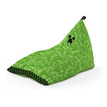 Fotoliu units puf (bean bag) tip lounge, impermeabil, cu maner, 155 x 83 x 65 cm, minecraft creeper
