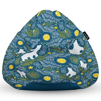 Fotoliu units puf (bean bag) tip para, impermeabil, cu maner, 80 x 90 x 68 cm, ursi polari